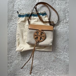 Tory Burch Tan Miller Canvas Crossbody